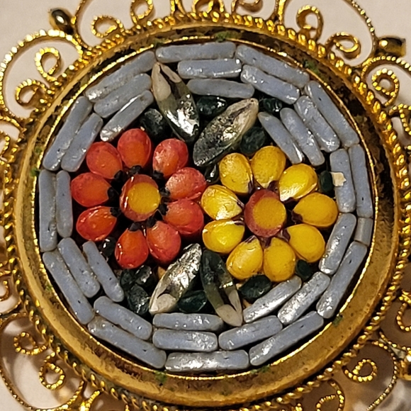 Vintage Micro Mosaic Brooch - Picture 3 of 7